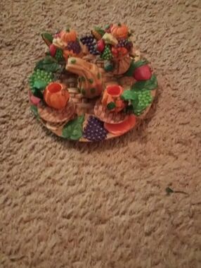 Young's Inc  Colorful Orange and Green Autumn T-Set